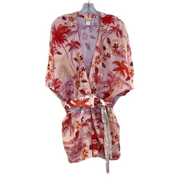 Agua Bendita Linea Linen Blend Tropical Beach V Neck Lightweight Romper S NWOT - Picture 1 of 9